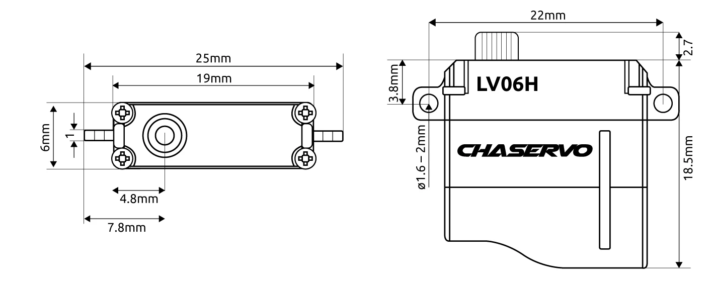 CHA LV06H WING Servo - 1.7Kg.cm 0.06s 5.8g 6mm CHA LV06H WING Servo - 1.7Kg.cm 0.06s 5.8g 6mm -MKS Sales Store cha lv06h wing servo 1 7kg cm 0 06s 5 8g 6mm 100