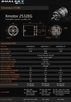 Dualsky XM2532EG-11 2200 RPM/V 48g Cased Outrunner -MKS Sales Store dualsky xm2532eg 11 2200 rpm v 48g cased outrunner 40
