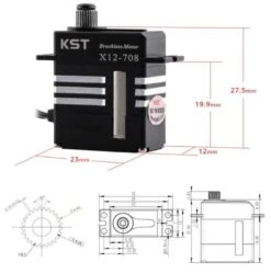 KST X12-708 Brushless Servo - 9.3Kg.cm 0.07s 21.3g 12mm -MKS Sales Store kst x12 708 brushless servo 9 3kg cm 0 07s 21 3g 12mm 70