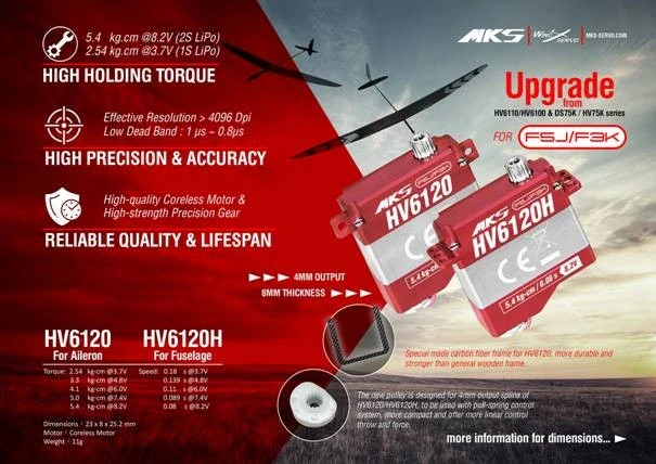 MKS HV6120H Servo - 5.4Kg.cm 0.08s 11.0g 8mm MKS HV6120H Servo - 5.4Kg.cm 0.08s 11.0g 8mm -MKS Sales Store mks hv6120h servo 5 4kg cm 0 08s 11 0g 8mm 200