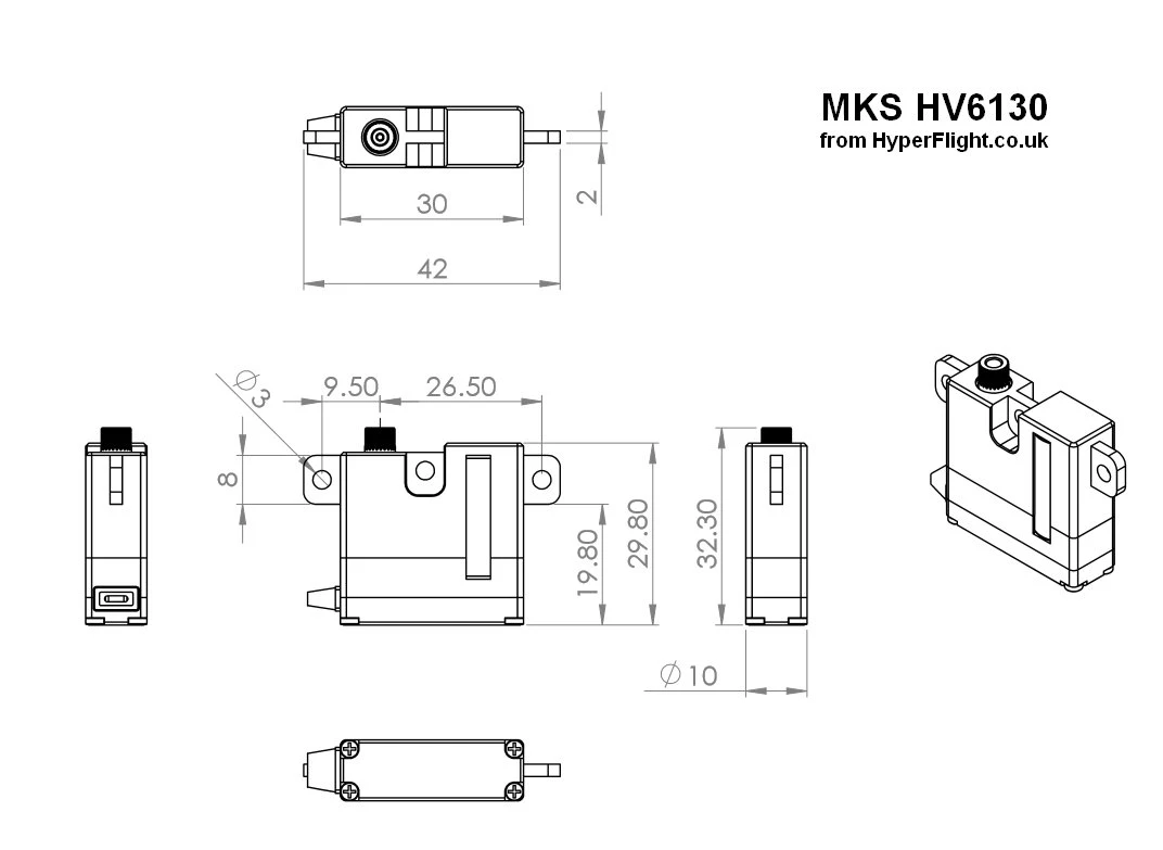 MKS HV6130 Servo - 8.1Kg.cm 0.10s 22.5g 10mm MKS HV6130 Servo - 8.1Kg.cm 0.10s 22.5g 10mm -MKS Sales Store mks hv6130 servo 8 1kg cm 0 10s 22 5g 10mm 80